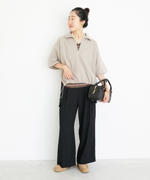 le.coeur blanc / ルクールブラン スウェット | ジップデザインハーフスリーブスウェット | 詳細13