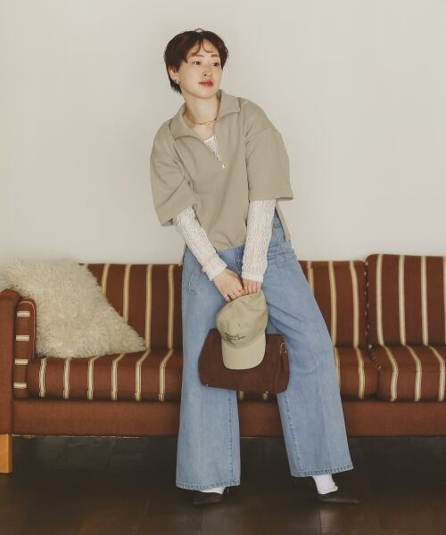 le.coeur blanc / ルクールブラン スウェット | ジップデザインハーフスリーブスウェット | 詳細15