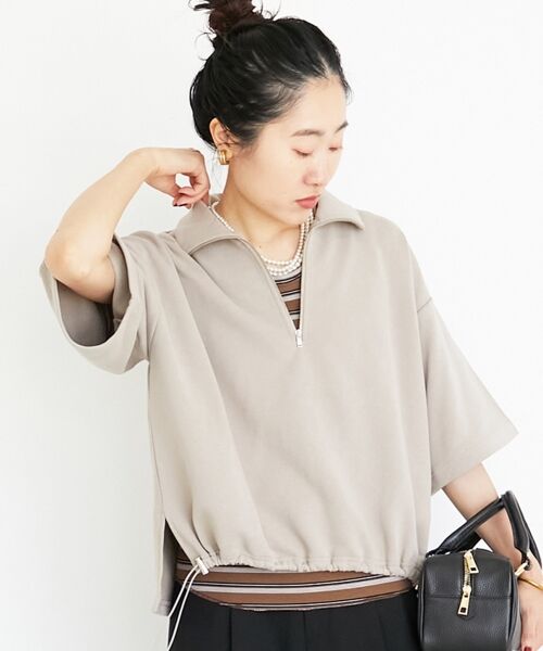 le.coeur blanc / ルクールブラン スウェット | ジップデザインハーフスリーブスウェット | 詳細2