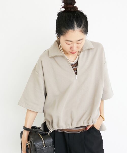 le.coeur blanc / ルクールブラン スウェット | ジップデザインハーフスリーブスウェット | 詳細4