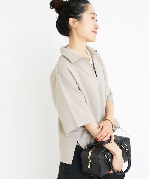 le.coeur blanc / ルクールブラン スウェット | ジップデザインハーフスリーブスウェット | 詳細5