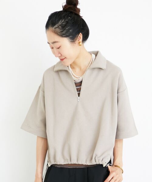 le.coeur blanc / ルクールブラン スウェット | ジップデザインハーフスリーブスウェット | 詳細7