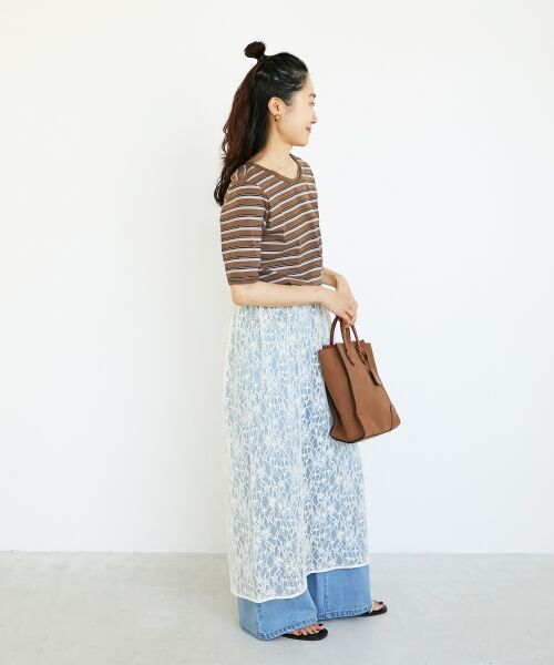 le.coeur blanc / ルクールブラン Tシャツ | マルチボーダーリブTシャツ | 詳細10