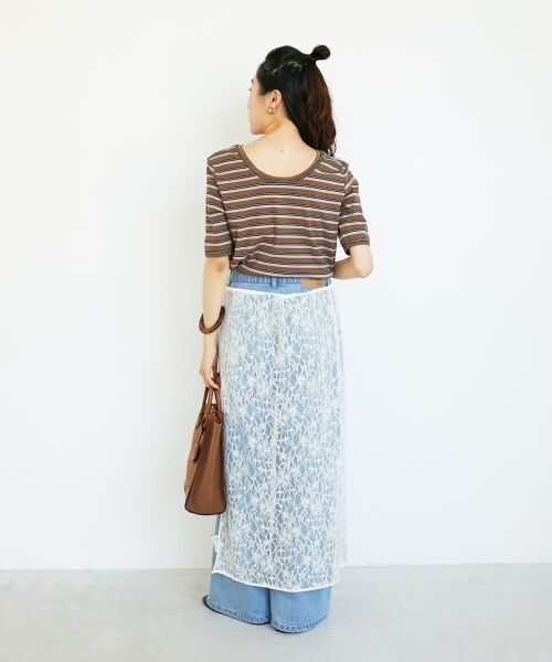 le.coeur blanc / ルクールブラン Tシャツ | マルチボーダーリブTシャツ | 詳細11