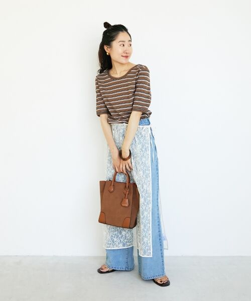 le.coeur blanc / ルクールブラン Tシャツ | マルチボーダーリブTシャツ | 詳細12