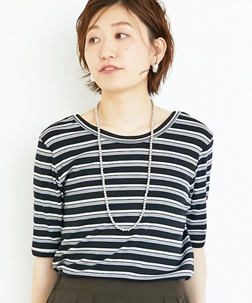 le.coeur blanc / ルクールブラン Tシャツ | マルチボーダーリブTシャツ | 詳細14