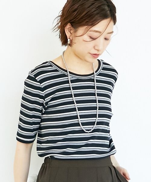 le.coeur blanc / ルクールブラン Tシャツ | マルチボーダーリブTシャツ | 詳細15