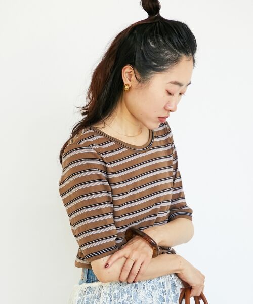 le.coeur blanc / ルクールブラン Tシャツ | マルチボーダーリブTシャツ | 詳細3