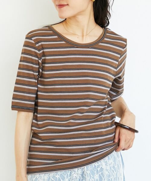 le.coeur blanc / ルクールブラン Tシャツ | マルチボーダーリブTシャツ | 詳細6