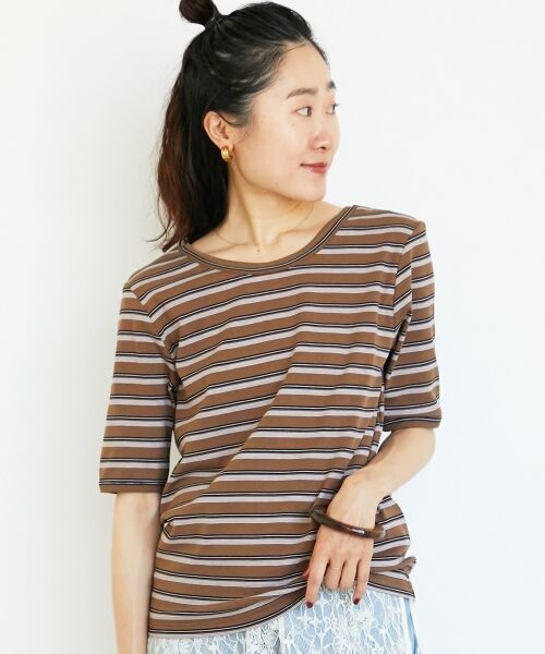 le.coeur blanc / ルクールブラン Tシャツ | マルチボーダーリブTシャツ | 詳細7