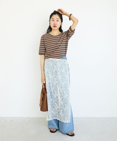 le.coeur blanc / ルクールブラン Tシャツ | マルチボーダーリブTシャツ | 詳細8