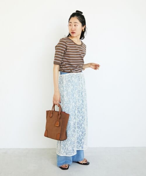 le.coeur blanc / ルクールブラン Tシャツ | マルチボーダーリブTシャツ | 詳細9