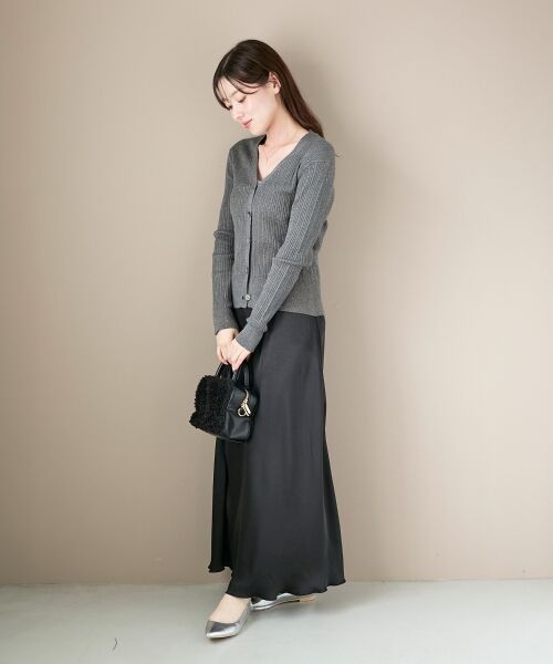 le.coeur blanc / ルクールブラン カーディガン・ボレロ | 《手洗い可能》スパンコールリブVネックカーディガン | 詳細11