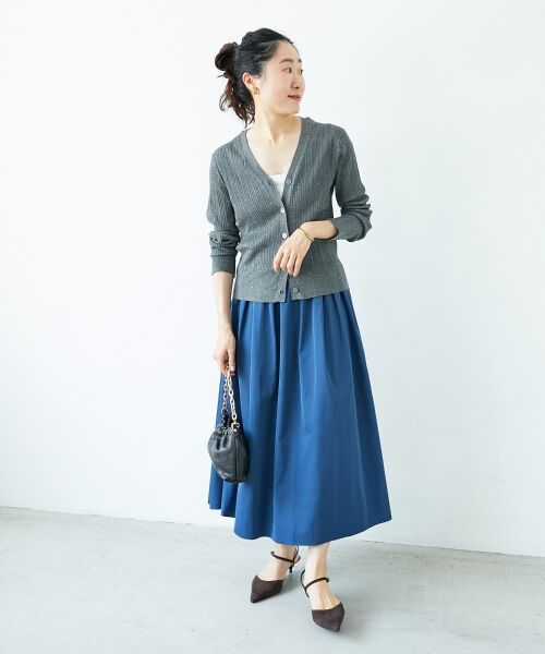 le.coeur blanc / ルクールブラン カーディガン・ボレロ | 《手洗い可能》スパンコールリブVネックカーディガン | 詳細13