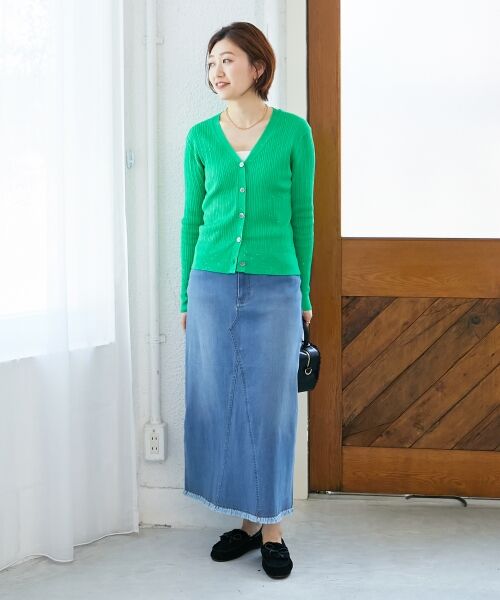 le.coeur blanc / ルクールブラン カーディガン・ボレロ | 《手洗い可能》スパンコールリブVネックカーディガン | 詳細23