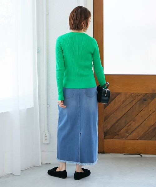 le.coeur blanc / ルクールブラン カーディガン・ボレロ | 《手洗い可能》スパンコールリブVネックカーディガン | 詳細25