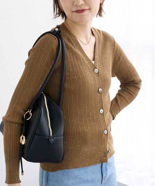 le.coeur blanc / ルクールブラン カーディガン・ボレロ | 《手洗い可能》スパンコールリブVネックカーディガン | 詳細27