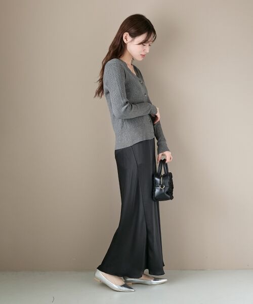 le.coeur blanc / ルクールブラン カーディガン・ボレロ | 《手洗い可能》スパンコールリブVネックカーディガン | 詳細9