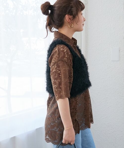 le.coeur blanc / ルクールブラン ベスト | シャギーUネックベスト | 詳細10