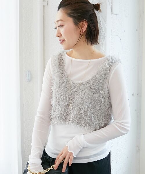 le.coeur blanc / ルクールブラン ベスト | シャギーUネックベスト | 詳細2
