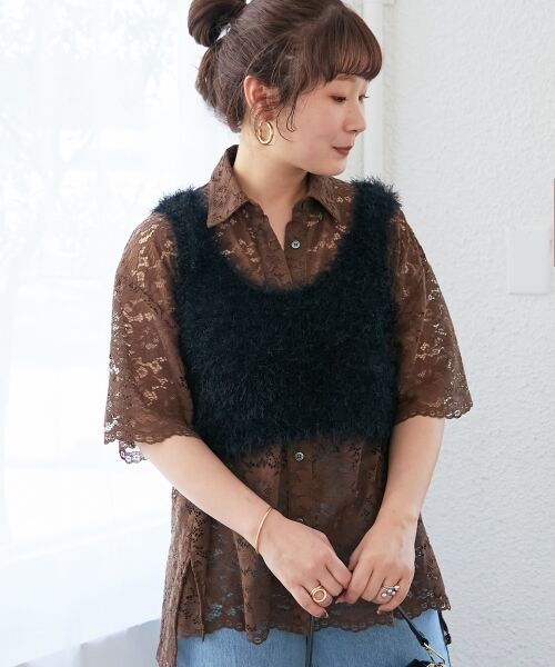 le.coeur blanc / ルクールブラン ベスト | シャギーUネックベスト | 詳細9