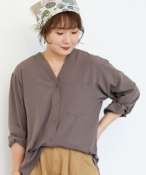 le.coeur blanc / ルクールブラン シャツ・ブラウス | 《手洗い可能》エアータンブラーノーカラーブラウス | 詳細15