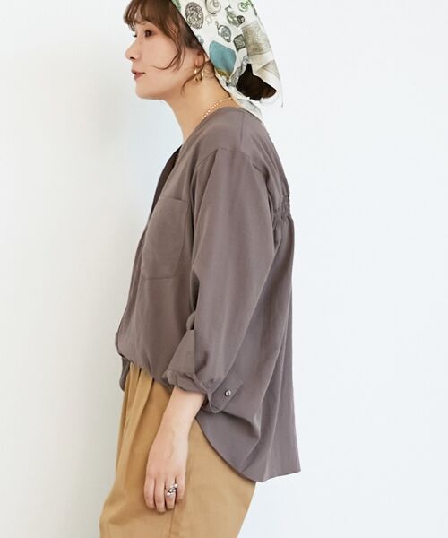 le.coeur blanc / ルクールブラン シャツ・ブラウス | 《手洗い可能》エアータンブラーノーカラーブラウス | 詳細17