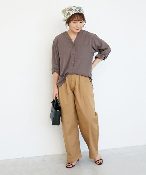 le.coeur blanc / ルクールブラン シャツ・ブラウス | 《手洗い可能》エアータンブラーノーカラーブラウス | 詳細19