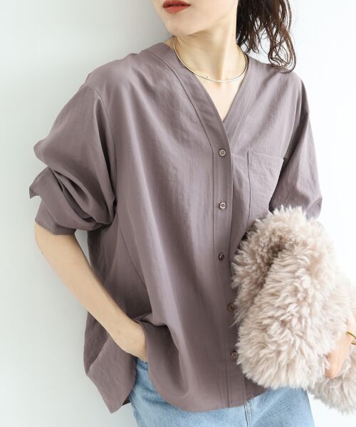 le.coeur blanc / ルクールブラン シャツ・ブラウス | 《手洗い可能》エアータンブラーノーカラーブラウス | 詳細27