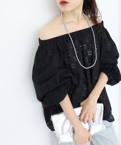 le.coeur blanc / ルクールブラン シャツ・ブラウス | 《手洗い可能》レースオフショルブラウス