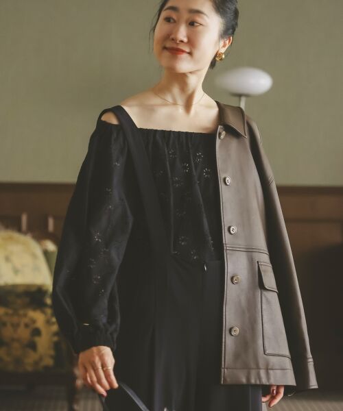 le.coeur blanc / ルクールブラン シャツ・ブラウス | 《手洗い可能》レースオフショルブラウス | 詳細13