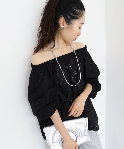 le.coeur blanc / ルクールブラン シャツ・ブラウス | 《手洗い可能》レースオフショルブラウス | 詳細4
