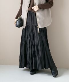 le.coeur blanc / ルクールブラン ロング・マキシ丈スカート | 《手洗い可能》エアータンブラーランダムプリーツスカート