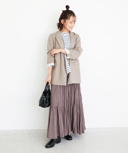 le.coeur blanc / ルクールブラン ロング・マキシ丈スカート | 《手洗い可能》エアータンブラーランダムプリーツスカート | 詳細12
