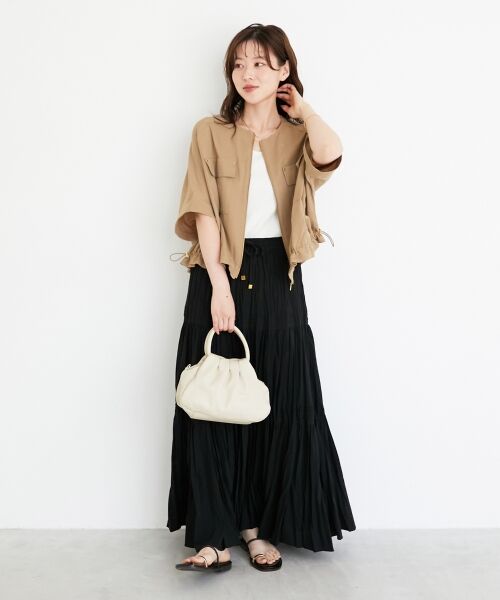 le.coeur blanc / ルクールブラン ロング・マキシ丈スカート | 《手洗い可能》エアータンブラーランダムプリーツスカート | 詳細15