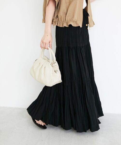 le.coeur blanc / ルクールブラン ロング・マキシ丈スカート | 《手洗い可能》エアータンブラーランダムプリーツスカート | 詳細16