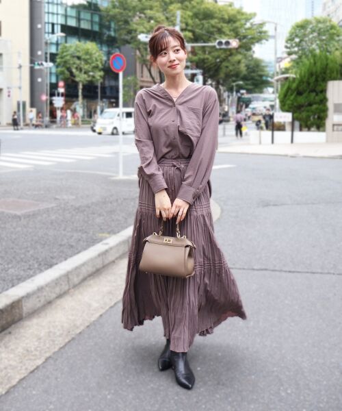 le.coeur blanc / ルクールブラン ロング・マキシ丈スカート | 《手洗い可能》エアータンブラーランダムプリーツスカート | 詳細6