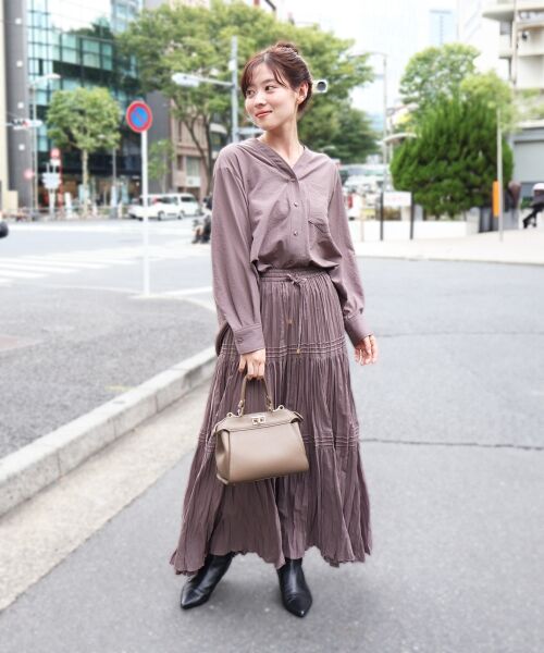 le.coeur blanc / ルクールブラン ロング・マキシ丈スカート | 《手洗い可能》エアータンブラーランダムプリーツスカート | 詳細7