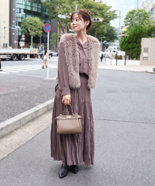 le.coeur blanc / ルクールブラン ロング・マキシ丈スカート | 《手洗い可能》エアータンブラーランダムプリーツスカート | 詳細8