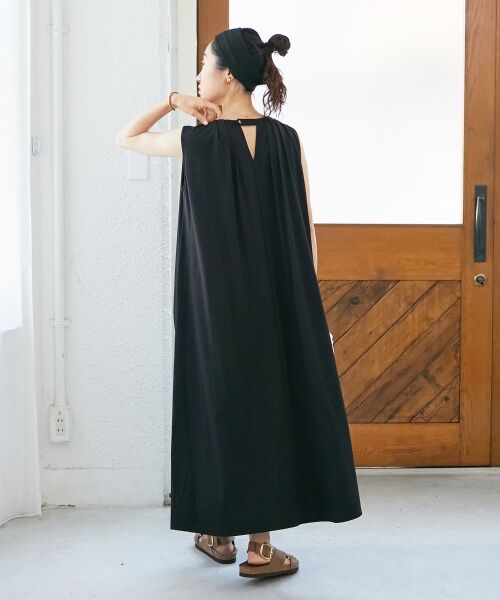 le.coeur blanc / ルクールブラン ロング・マキシ丈ワンピース | スムースポンチノースリーブワンピース | 詳細10