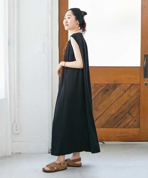 le.coeur blanc / ルクールブラン ロング・マキシ丈ワンピース | スムースポンチノースリーブワンピース | 詳細11