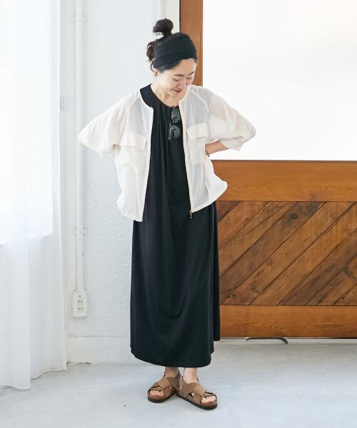 le.coeur blanc / ルクールブラン ロング・マキシ丈ワンピース | スムースポンチノースリーブワンピース | 詳細12