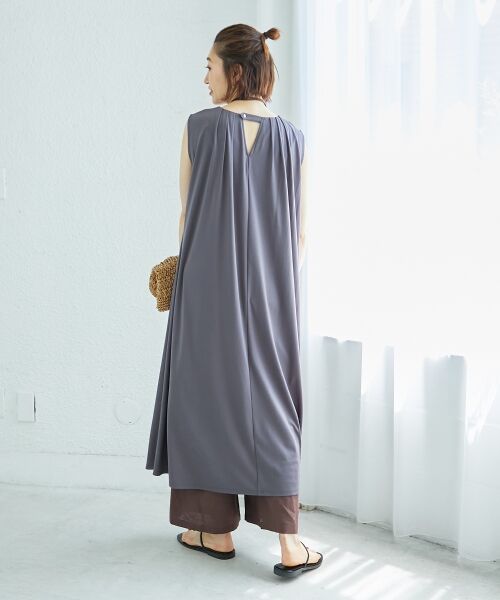 le.coeur blanc / ルクールブラン ロング・マキシ丈ワンピース | スムースポンチノースリーブワンピース | 詳細5