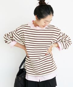 le.coeur blanc / ルクールブラン Tシャツ | 《手洗い可能》バスクボーダーロンT