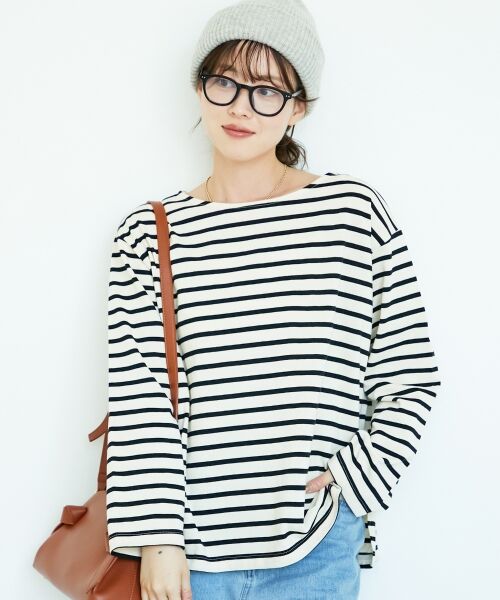 le.coeur blanc / ルクールブラン Tシャツ | 《手洗い可能》バスクボーダーロンT | 詳細12