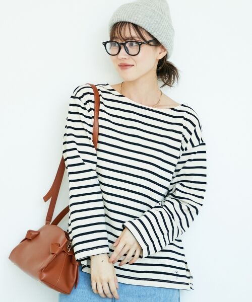 le.coeur blanc / ルクールブラン Tシャツ | 《手洗い可能》バスクボーダーロンT | 詳細13