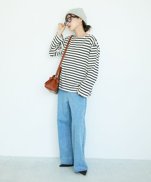 le.coeur blanc / ルクールブラン Tシャツ | 《手洗い可能》バスクボーダーロンT | 詳細17