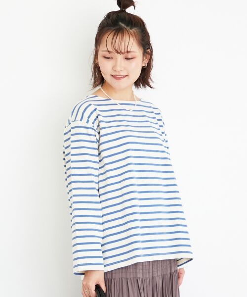 le.coeur blanc / ルクールブラン Tシャツ | 《手洗い可能》バスクボーダーロンT | 詳細23