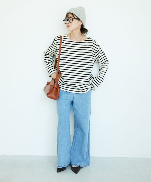 le.coeur blanc / ルクールブラン Tシャツ | 《手洗い可能》バスクボーダーロンT | 詳細3