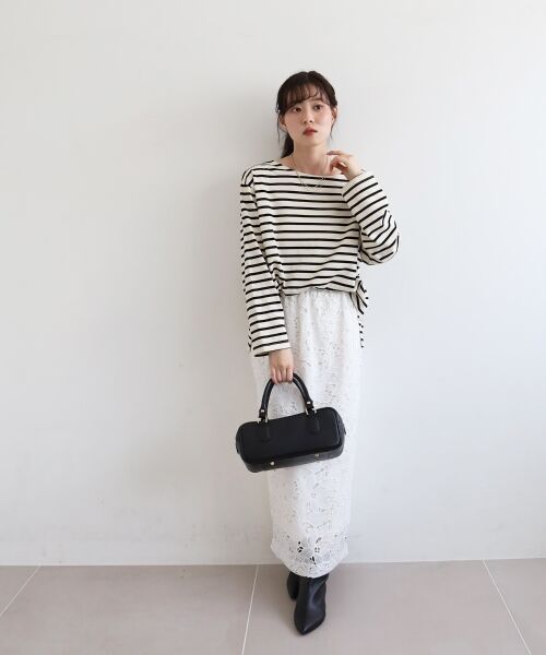 le.coeur blanc / ルクールブラン Tシャツ | 《手洗い可能》バスクボーダーロンT | 詳細5